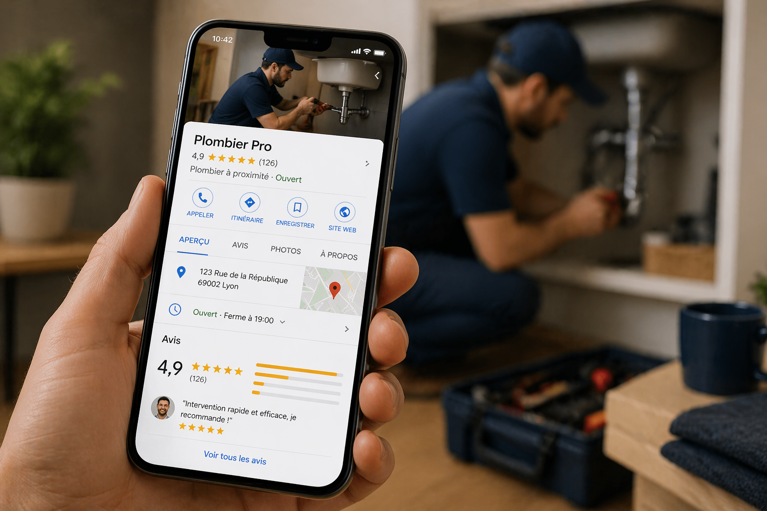 Fiche Google Business plombier